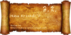 Huba Kristóf névjegykártya