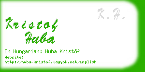kristof huba business card
